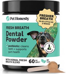 Pet Honesty Fresh Breath Freshener Mint Flavored Dental Powder for Dogs, 10.5-oz jar