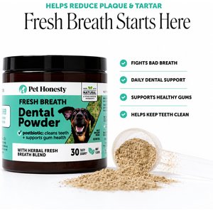 Pet Honesty Fresh Breath Freshener Mint Flavored Dental Powder for Dogs, 5.29-oz jar