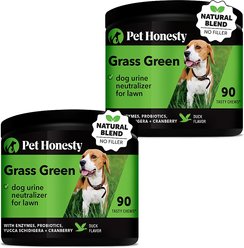 Pet Honesty Grass Green Duck Flavor Burn Spot Urine Neutralizer Soft Chews Digestive Supplement for Dogs, 180 count bundle