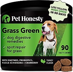 Pet Honesty Grass Green Turkey Flavor Burn Spot Urine Neutralizer Soft Chews Digestive Supplement for Dogs, 90 count