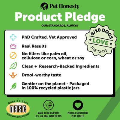 Show full view: Pet Honesty Grass Green Turkey Flavor Burn Spot Urine Neutralizer Soft Chews Digestive Supplement for Dogs, 90 count slide 10 of 13