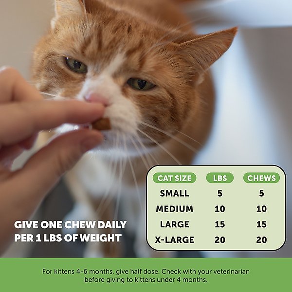 PetHonesty Dual Texture Hairball Support Chews Supplement for Cats