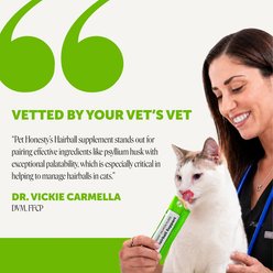 Pet Honesty Hairball Support Squeezables Salmon Flavored Creamy Lickable Puree Supplement for Cats, 20 count slide 2 of 9