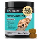 Pet Honesty Hemp Calming Max-Strength Duck Flavored Melatonin, Ashwaganda & L-Theanine Chews Calming & Anxiety Supplement for Dogs, 90-count