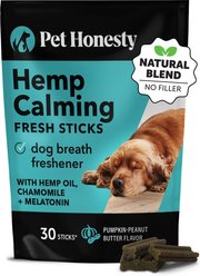 Pet Honesty Hemp Calming Pumpkin Flavored Dental Sticks for Dogs, 30 count
