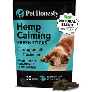 Pet Honesty Hemp Calming Pumpkin Flavored Dental Sticks for Dogs, 30 count