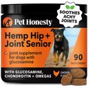 Pet Honesty Hemp Hip & Joint Chicken Flavored Glucosamine & Hemp Chews Joint Supplements for Senior Dogs, 90 count