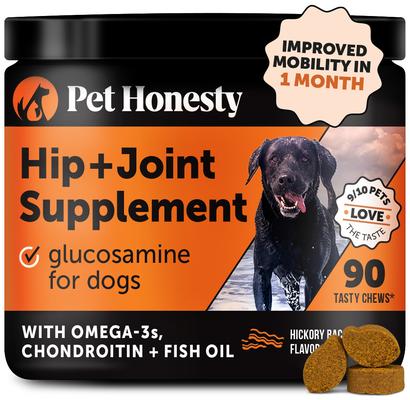 Show full view: Pet Honesty Hip + Joint Health Bacon Flavor Soft Chews Glucosamine, Chondroitin Supplement for Dogs, 90 count slide 1 of 13