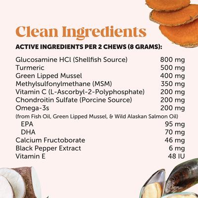 Show full view: Pet Honesty Hip + Joint Health Max-Strength Hickory Bacon Flavor Glucosamine Supplement for Dogs, 90 count slide 4 of 12