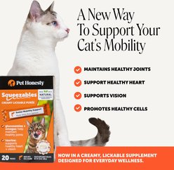 Pet Honesty Hip & Joint Squeezables Salmon Flavored Creamy Lickable Puree Supplement for Senior Cats, 20 count slide 2 of 8