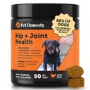 Pet Honesty Hip & Joint Supplement Chicken Flavored Glucosamine & Chondroitin with MSM, Turmeric Hip & Joint Chews for Dogs, 90 count