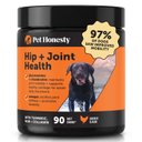 Pet Honesty Hip & Joint Supplement Chicken Flavored Glucosamine & Chondroitin with MSM, Turmeric Hip & Joint Chews for Dogs, 90 count