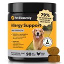 Pet Honesty Max Strength Allergy Relief for Itching, Immune & Skin Support Chicken Flavored Chews Supplement for Dogs, 90 count