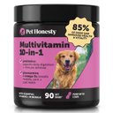 Pet Honesty Multivitamin 10-in-1 Peanut Butter Flavored Chews, Glucosamine, Omega 3 Vitamins for Dogs, 90 count