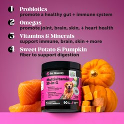 Pet Honesty Multivitamin 10-in-1 Chicken Flavor Glucosamine, Omega-3 Vitamins for Dogs, 90 count slide 2 of 9