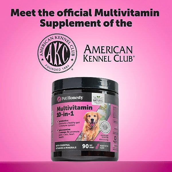 Show full view: Pet Honesty Multivitamin 10-in-1 Chicken Flavor Glucosamine, Omega-3 Vitamins for Dogs, 90 count slide 5 of 12
