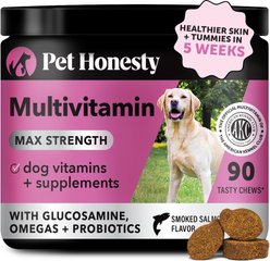 Pet Honesty MultiVitamin Max-Strength Smoked Salmon Flavored Glucosamine Vitamins for Dogs, 90 count