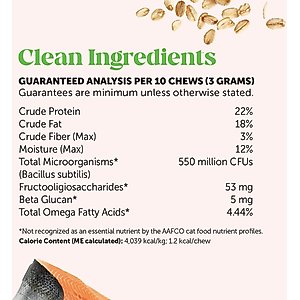 Pet Honesty Probiotics Gut + Immune Health Chicken Flavored Digestive Chews for Cats, 3.7-oz pouch