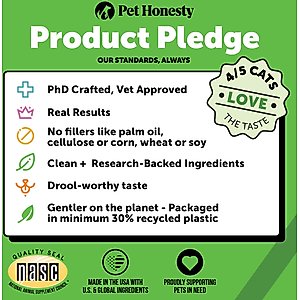 Pet Honesty Probiotics Gut + Immune Health Chicken Flavored Digestive Chews for Cats, 3.7-oz pouch