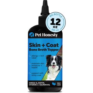 Pet Honesty Salmon Oil Turkey Flavored Skin & Coat Health Liquid Supplement, Allergy Relief for Dogs, 12-fl oz bottle