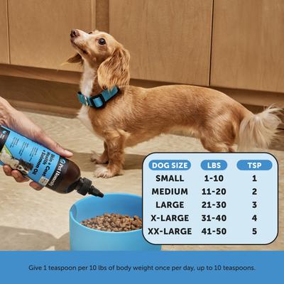 Show full view: Pet Honesty Salmon Oil Turkey Flavored Skin & Coat Health Liquid Supplement, Allergy Relief for Dogs, 12-fl oz bottle slide 6 of 10