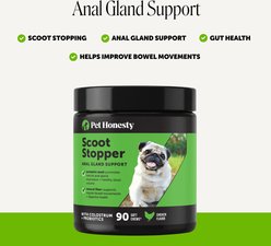 Pet Honesty Scoot Stopper Chicken Flavored Soft Chews Anal Gland Support Probiotics Supplement for Dogs, 90 count slide 2 of 9