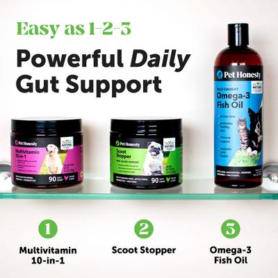 Show full view: Pet Honesty Scoot Stopper Chicken Flavored Soft Chews Anal Gland Support Probiotics Supplement for Dogs, 90 count slide 8 of 11