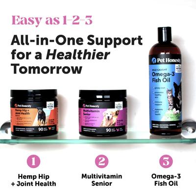 Show full view: Pet Honesty Senior Multivitamin Duck Flavored Soft Chews Digestive Support for Senior Dogs, 90 count slide 8 of 12