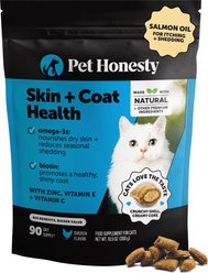 Pet Honesty Skin & Coat Health Chews Allergy Relief of Itchy Skin Supplement for Cats, 10.5-oz bag
