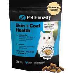 Pet Honesty Skin & Coat Health Chews Allergy Relief of Itchy Skin Supplement for Cats, 3.7-oz bag
