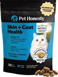 Pet Honesty Skin & Coat Health Chews Allergy Relief of Itchy Skin Supplement for Cats, 3.7-oz bag