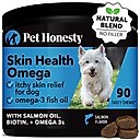 Pet Honesty Skin Health Omega Salmon Flavor Soft Chews Skin & Coat, Fish Oil Supplement for Dogs, 90 count