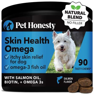 Show full view: Pet Honesty Skin Health Omega Salmon Flavor Soft Chews Skin & Coat, Fish Oil Supplement for Dogs, 90 count slide 1 of 13