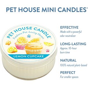 Pet House Lemon Cupcake Natural Plant-Based Mini Candle, 1.5-oz jar