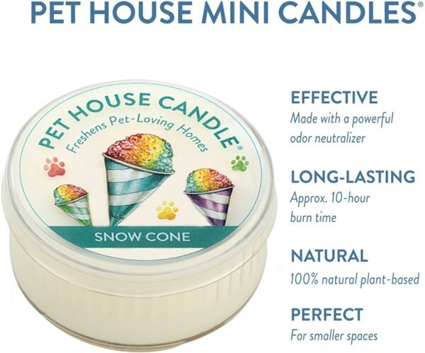 Pet House Snow Cone Natural Plant-Based Mini Candle, 1.5-oz jar