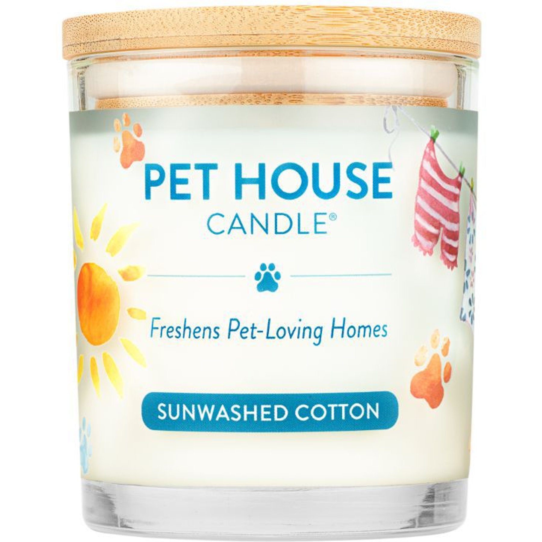 Pet House Sunwashed Cotton Natural Plant-Based Wax Candle, 9-oz jar