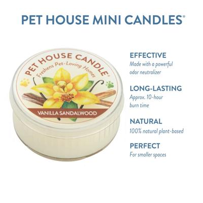 Show full view: Pet House Vanilla Sandalwood Natural Plant-Based Mini Candle, 1.5-oz jar slide 2 of 3