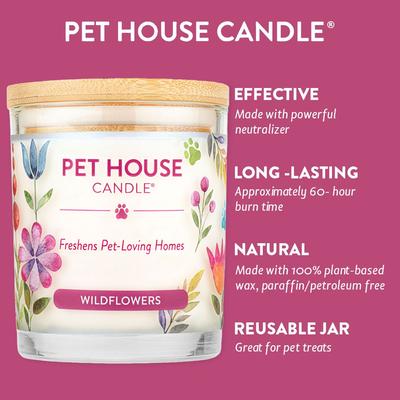 Show full view: Pet House Wildflowers Natural Plant-Based Wax Candle, 9-oz jar slide 4 of 6