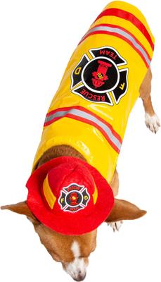Show full view: Pet Krewe Firefighter Dog Costume, Yellow, Small slide 3 of 7