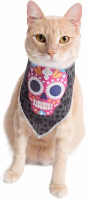 Show full view: Pet Krewe Glow-In-The-Dark Skull Pink & Black Bandana Dog Costume, One Size slide 2 of 6