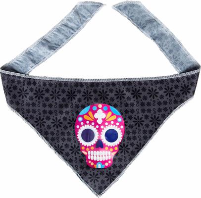 Show full view: Pet Krewe Glow-In-The-Dark Skull Pink & Black Bandana Dog Costume, One Size slide 3 of 6
