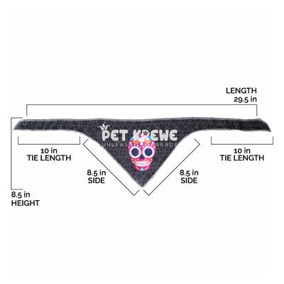 Show full view: Pet Krewe Glow-In-The-Dark Skull Pink & Black Bandana Dog Costume, One Size slide 5 of 6