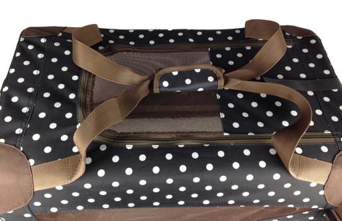 Show full view: Pet Life 360° Vista View House Folding Zippered Dog Carrier, Dark Navy/Brown Polka, Large slide 5 of 9
