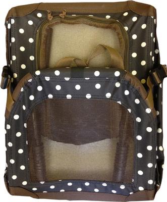 Show full view: Pet Life 360° Vista View House Folding Zippered Dog Carrier, Dark Navy/Brown Polka, Large slide 6 of 9