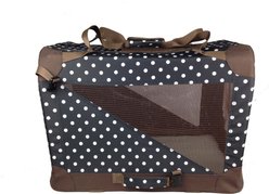 Pet Life 360° Vista View House Folding Zippered Dog Carrier, Dark Navy/Brown Polka, Small slide 2 of 7