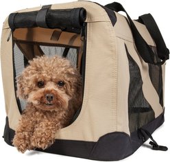 Pet Life 360° Vista View House Folding Zippered Dog Carrier, Khaki, Large