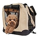 Pet Life 360° Vista View House Folding Zippered Dog Carrier, Khaki, Large