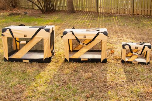 Show full view: Pet Life 360° Vista View House Folding Zippered Dog Carrier, Khaki, Large slide 8 of 10