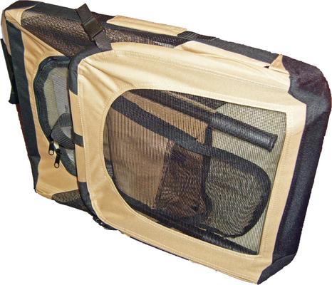 Show full view: Pet Life 360° Vista View House Folding Zippered Dog Carrier, Khaki, Medium slide 7 of 10