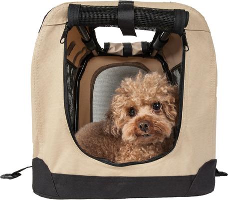 Show full view: Pet Life 360° Vista View House Folding Zippered Dog Carrier, Khaki, X-Small slide 2 of 10